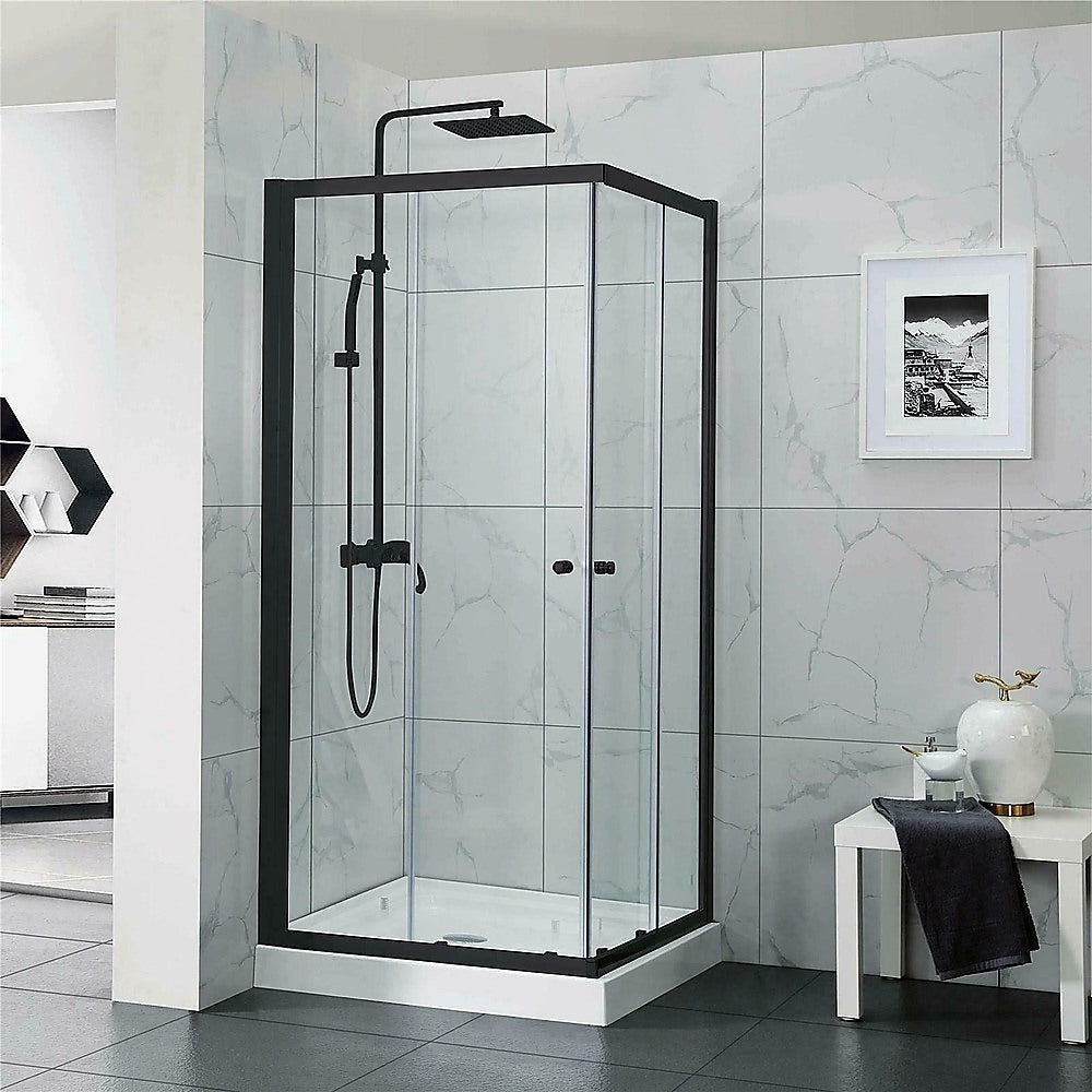 40mm Adjustable Contemporary Corner Sliding Chrome Shower Screen 86x80cm