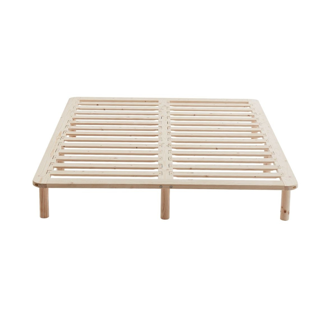 Platform Bed Base Frame Wooden Natural Single Pinewood