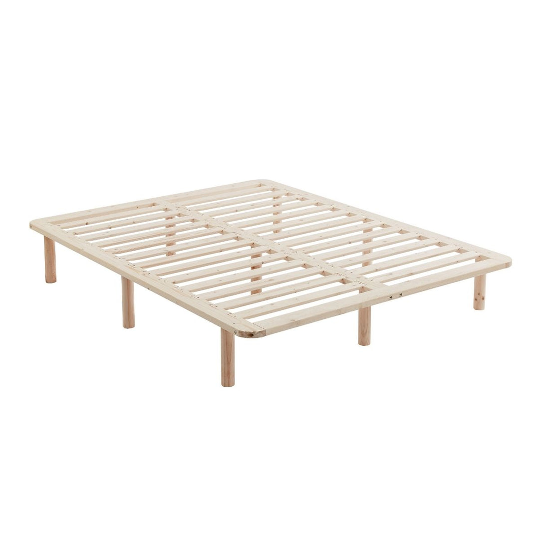 Platform Bed Base Frame Wooden Natural Single Pinewood