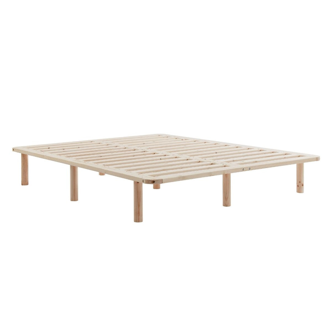 Platform Bed Base Frame Wooden Natural Single Pinewood