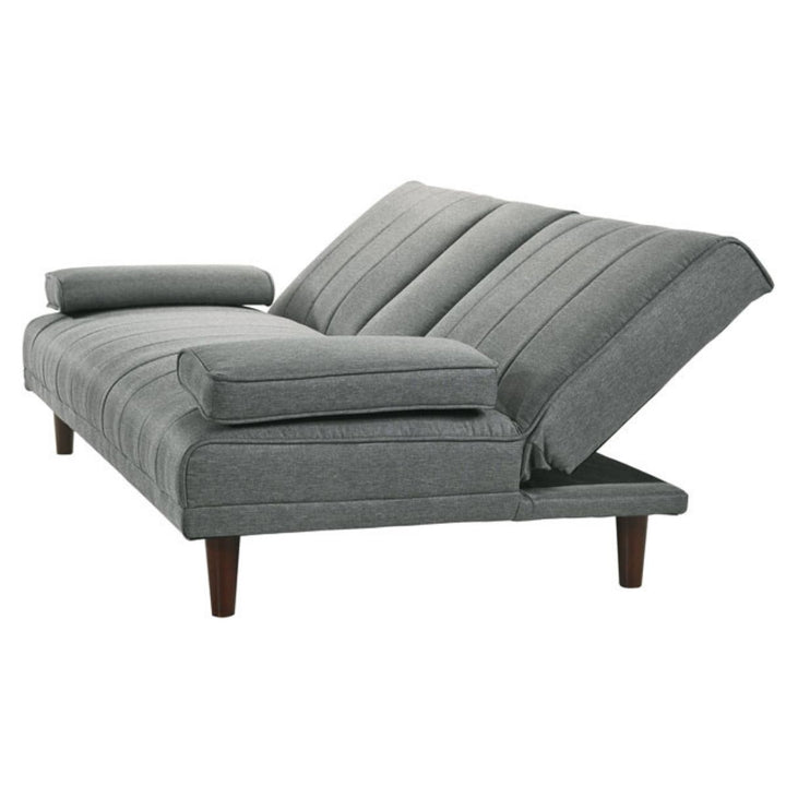 Fabric Sofa Bed with Cup Holder 3 Seater Lounge Couch - Light Grey