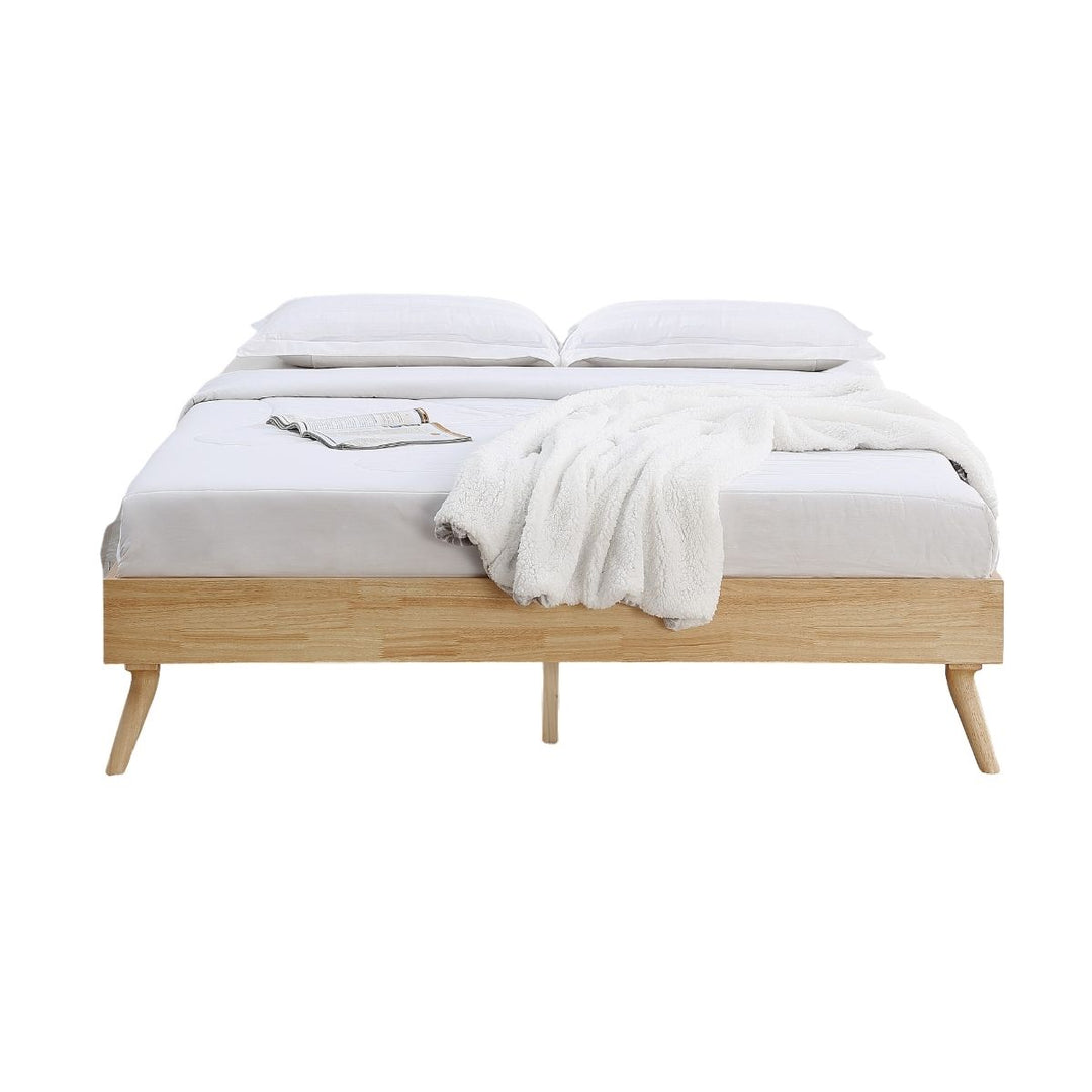 Natural Oak Ensemble Bed Frame Wooden Slat Double