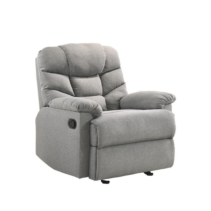 Rocking Recliner Chair Swing Glider Light Grey Fabric