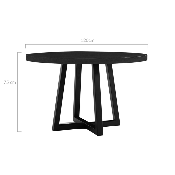 Harry 4 Seater Dining Table in Black