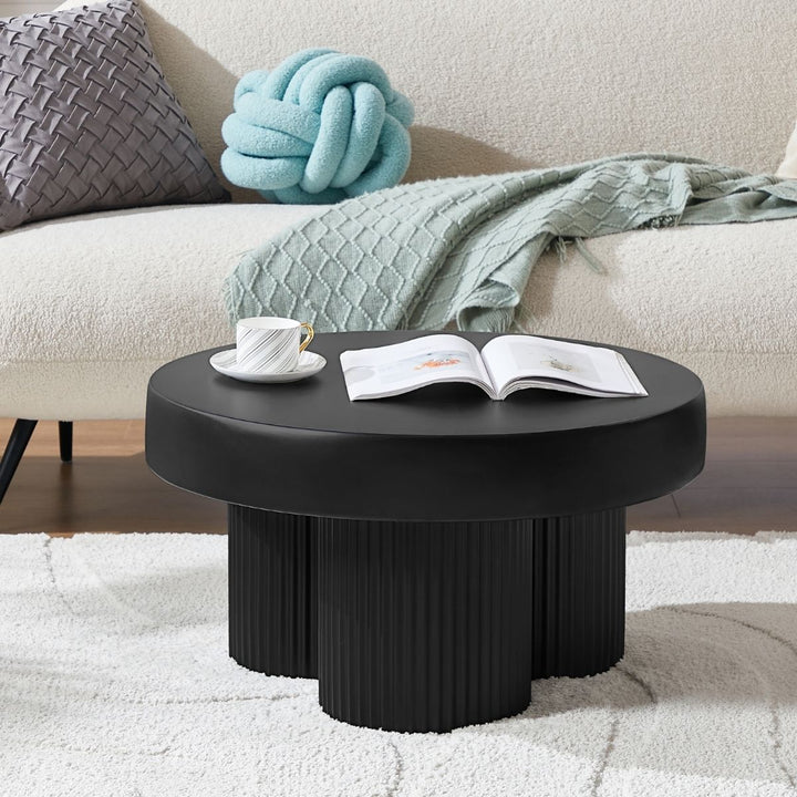 Maya Ribbed Black Coffee Table