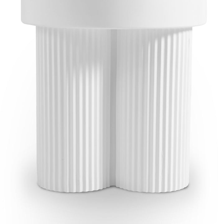 Maya Ribbed White Side Table