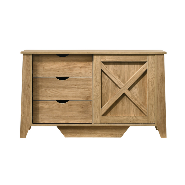 Mica Wooden Sliding door Sideboard with 3 Drawers