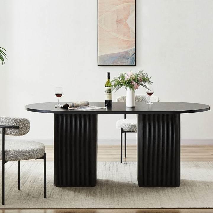 Tate 6 Seater Black Column Dining Table