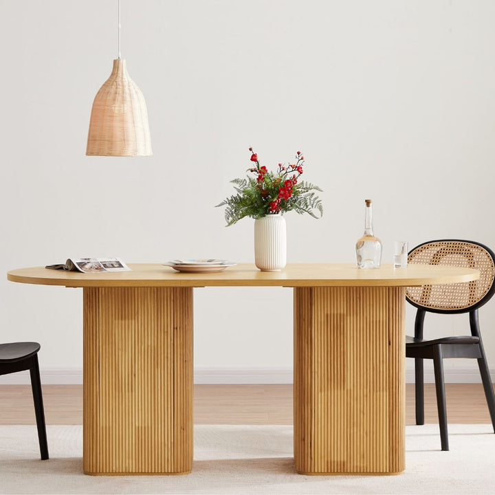 Tate 6 Seater Column Dining Table in Natural