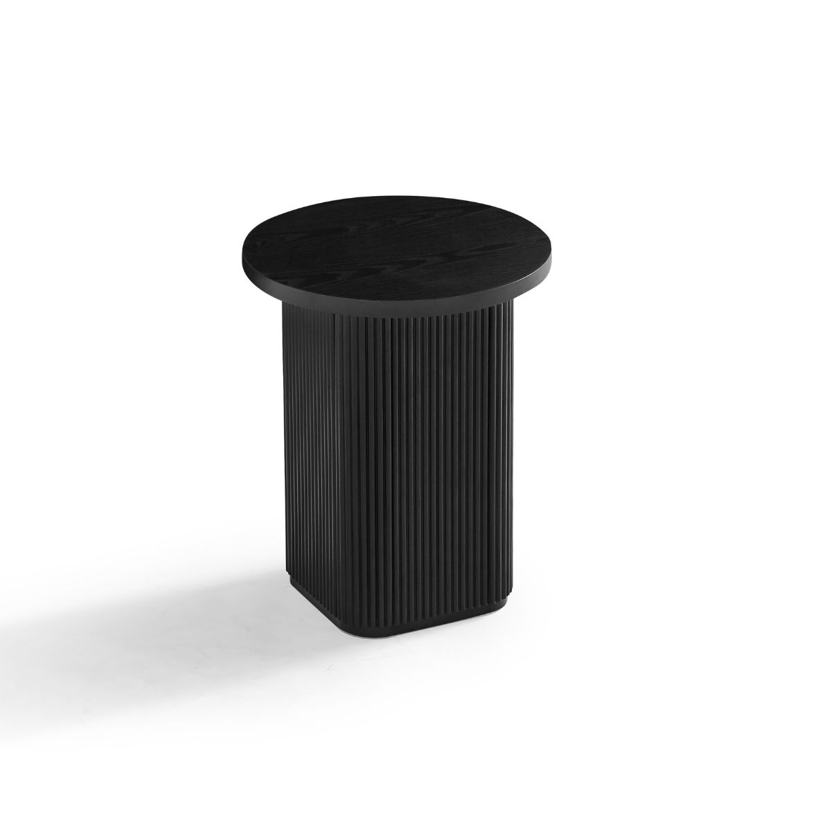 Tate Black Round Column Side Table