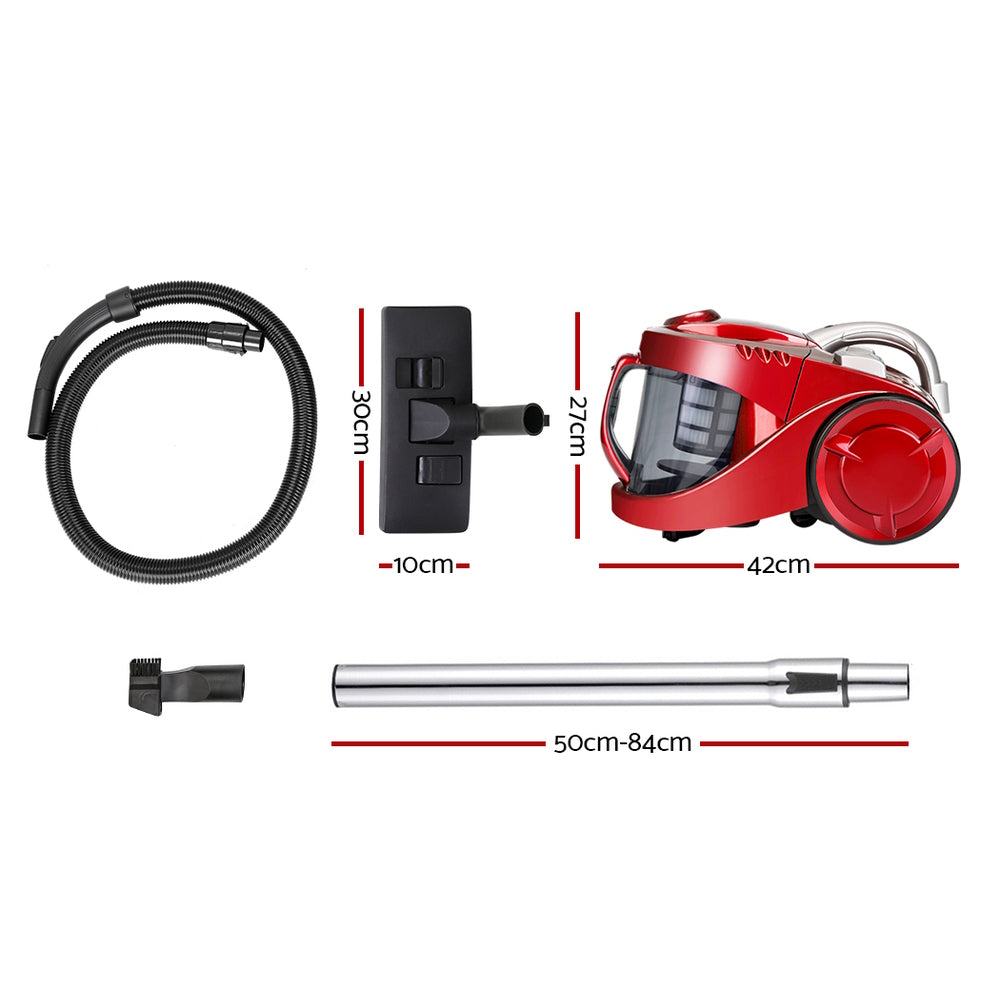 Devanti 2200W Bagless Vacuum Cleaner Red