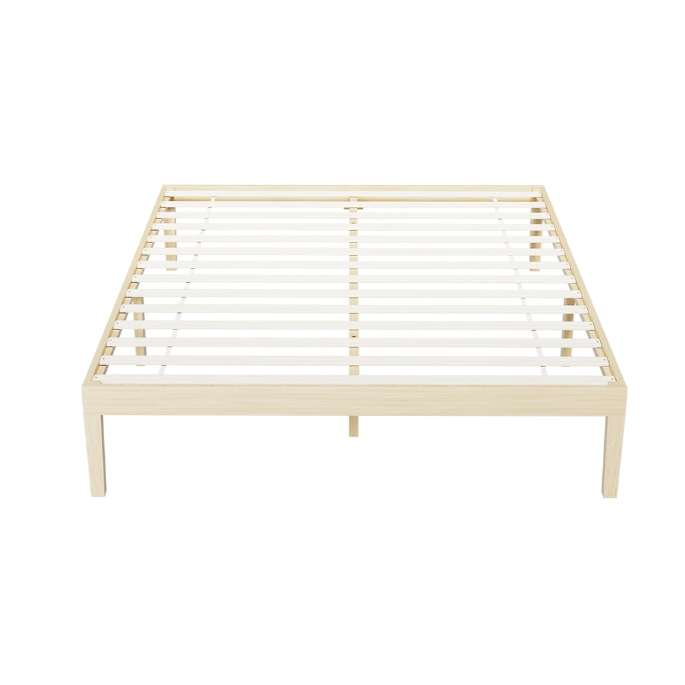 Artiss Bed Frame Double Size Wooden Base Mattress Platform Timber Pine BRUNO