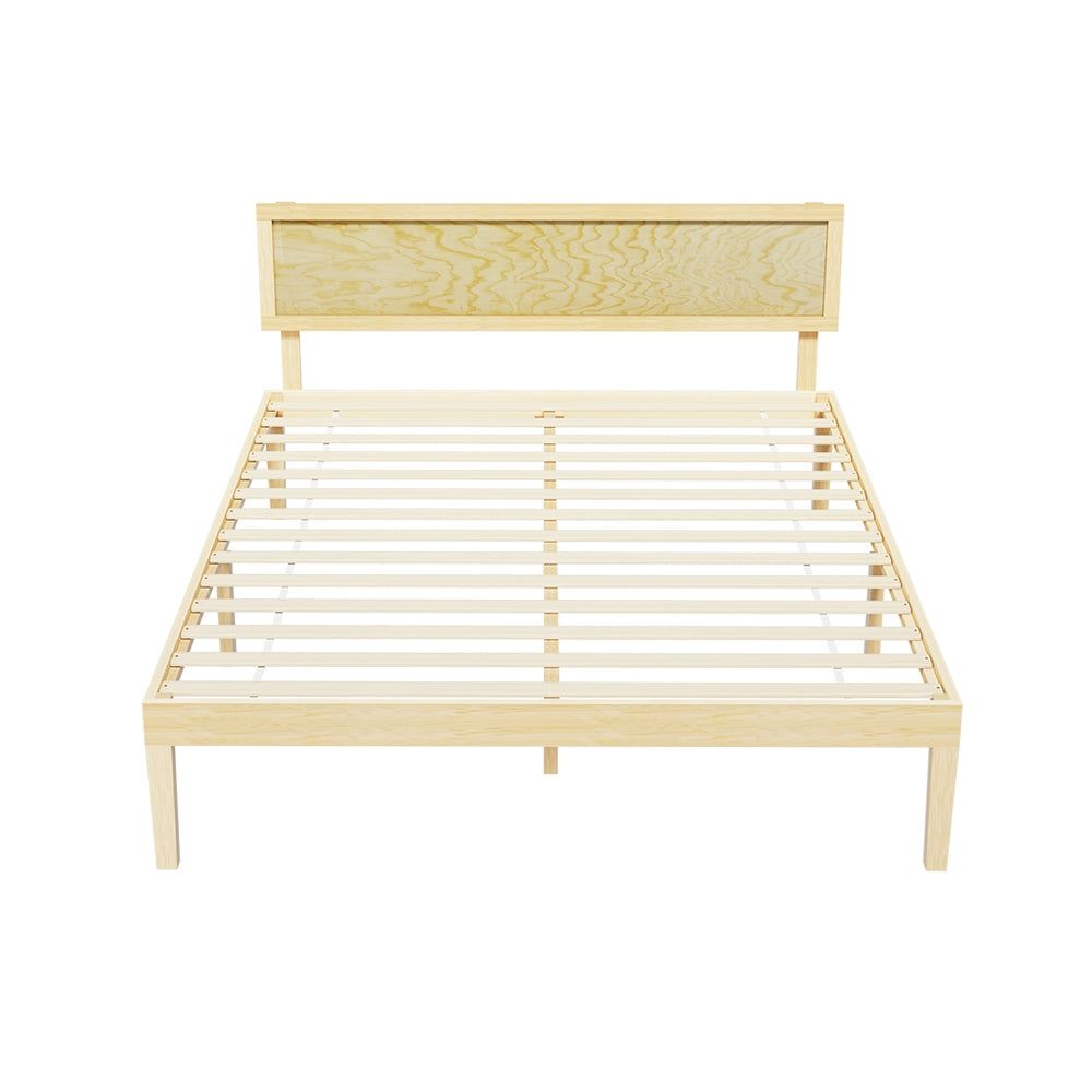 Artiss Bed Frame Queen Size Wooden Base Mattress Platform Timber Pine YUMI