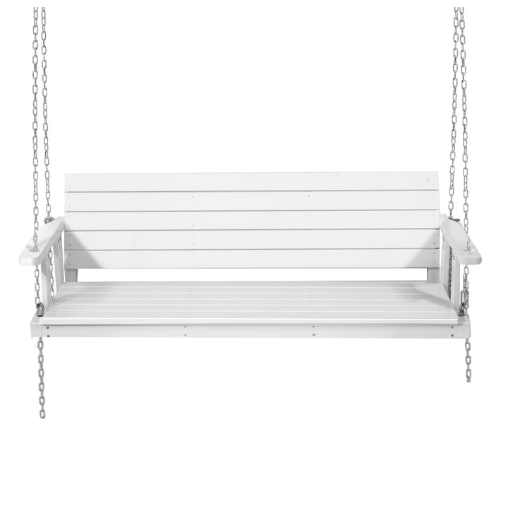 Gardeon Porch Swing Chair with Chain Outdoor Furniture 3 Seater Bench Wooden White