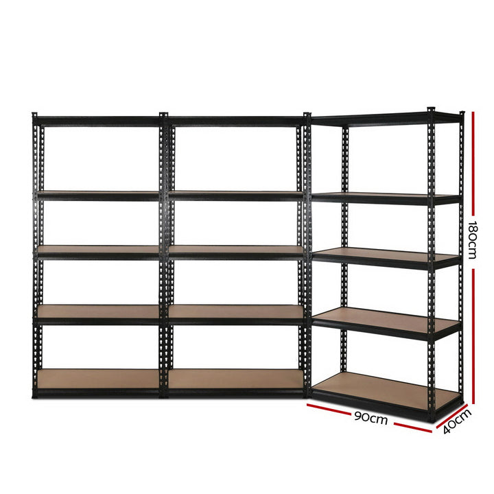 Giantz 3x1.8M Garage Shelving Warehouse Rack Pallet Racking Storage Shelve Black