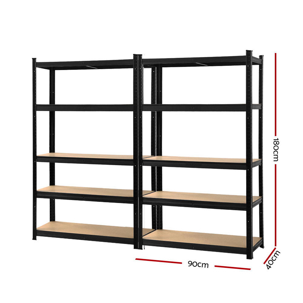 Giantz 2x1.8M Garage Shelving Warehouse Rack Pallet Racking Storage Shelf Black