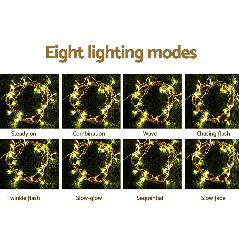 3X6M Christmas Lights Curtain Light Warm White 600 LED Jingle Jollys