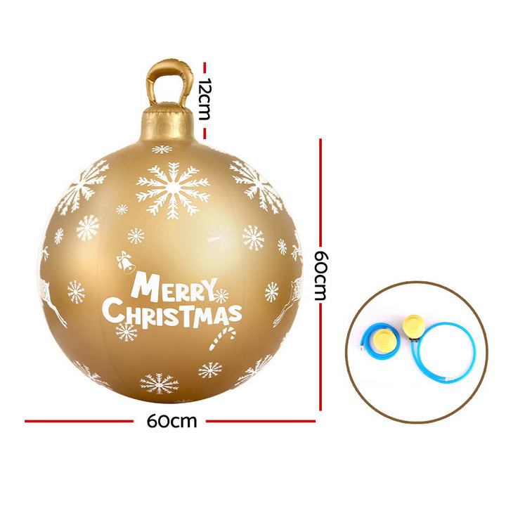 Jingle Jollys Christmas Inflatable Ball Bauble 60cm Outdoor Decoration Gold