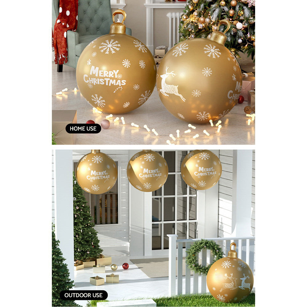 Jingle Jollys Christmas Inflatable Ball Bauble 60cm Outdoor Decoration Gold