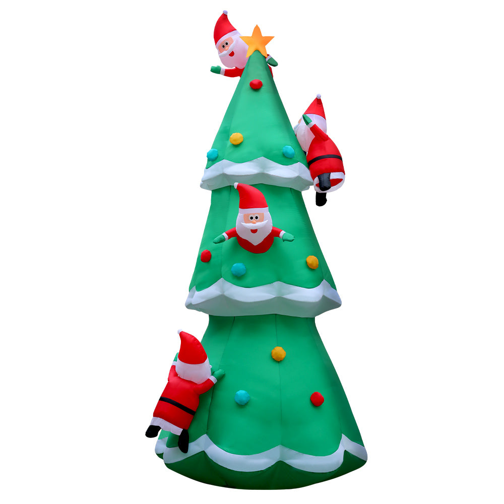 Jingle Jollys Christmas Inflatable Santa Tree 5M Illuminated Decorations