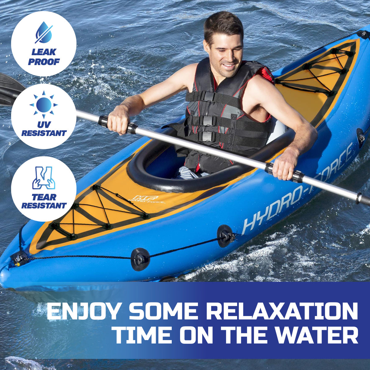 Bestway 2.8m Kayak Inflatable 1 Person Essentials Included Premium Quality