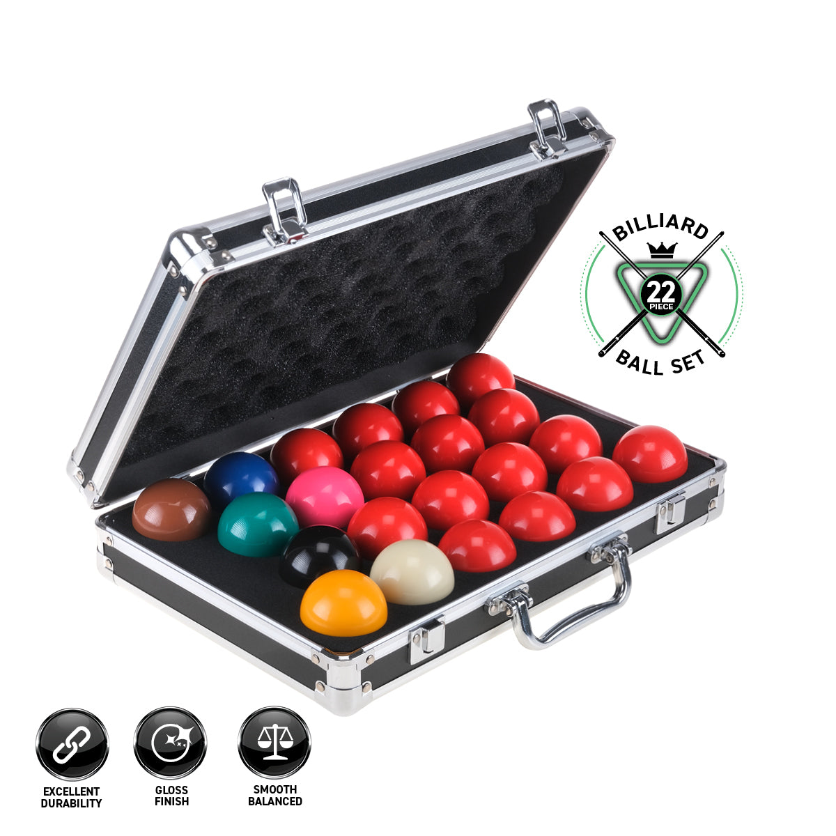 SAS Sports Snooker Ball Set With Aluminium Carry Case Premium Quality